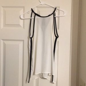 Sheer White and Black Sleeveless Shirt